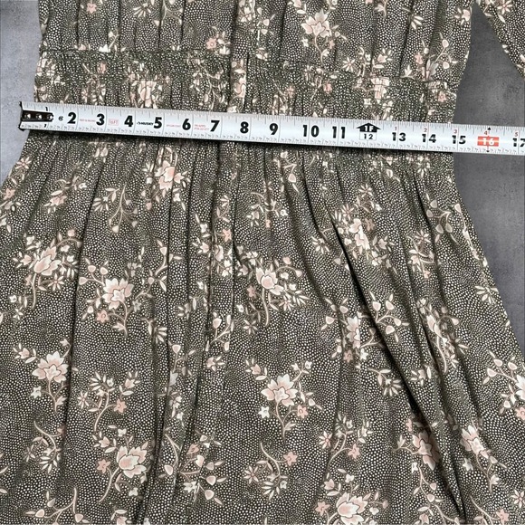 Caslon Women's Floral Print Midi Dress Size M Gray Pink Boho Peasant Style - Picture 9 of 13
